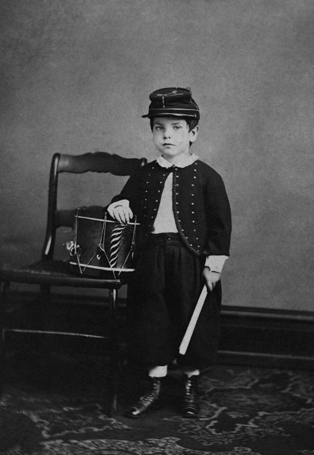Union Drummer Boy Civil War Portrait - Circa 1862 Photograph by War Is Hell Store
