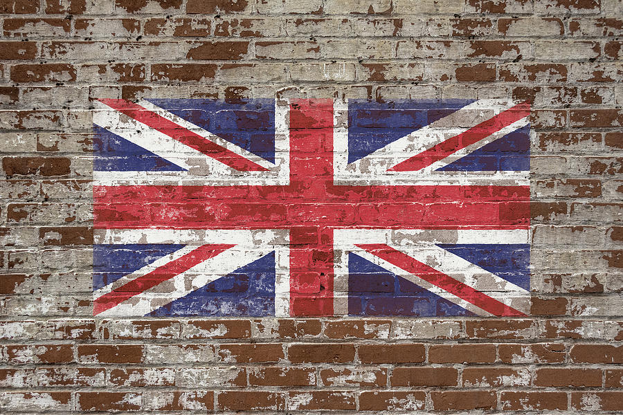 Flag Photograph - Union Flag on Brick by Enzwell Designs
