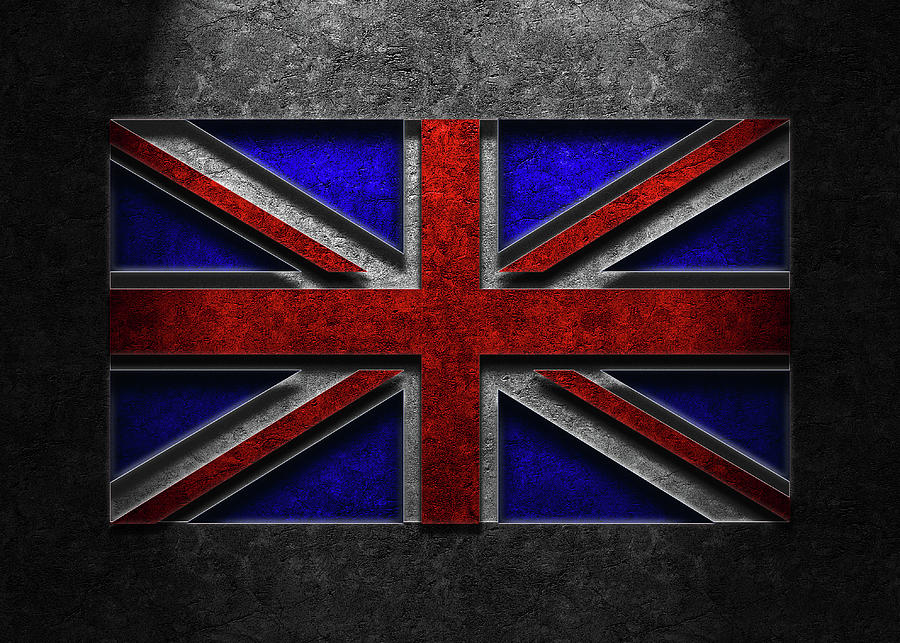 Abstract Digital Art - Union Jack Stone Texture Repost by Brian Carson