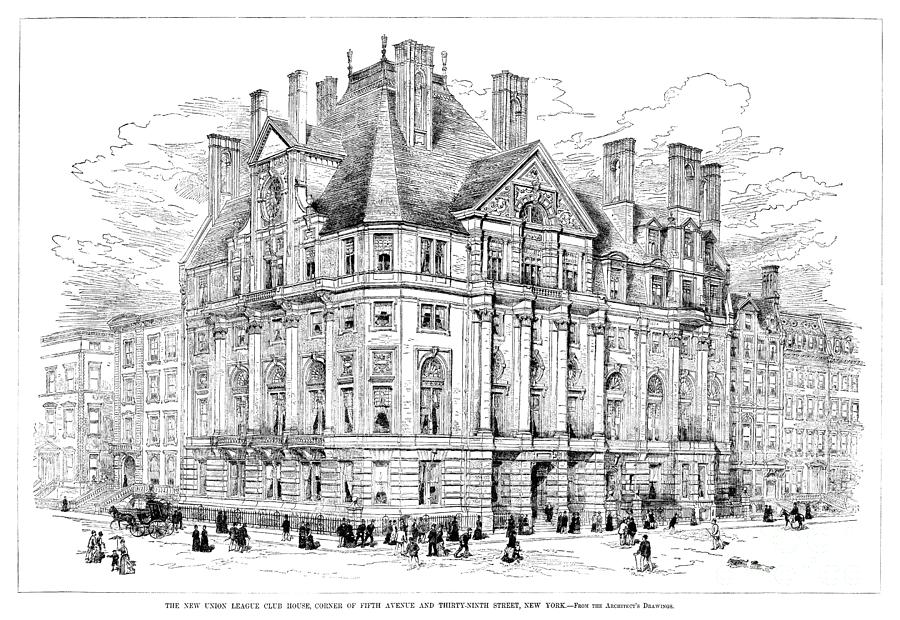 Union League Club, 1879 Drawing by Granger