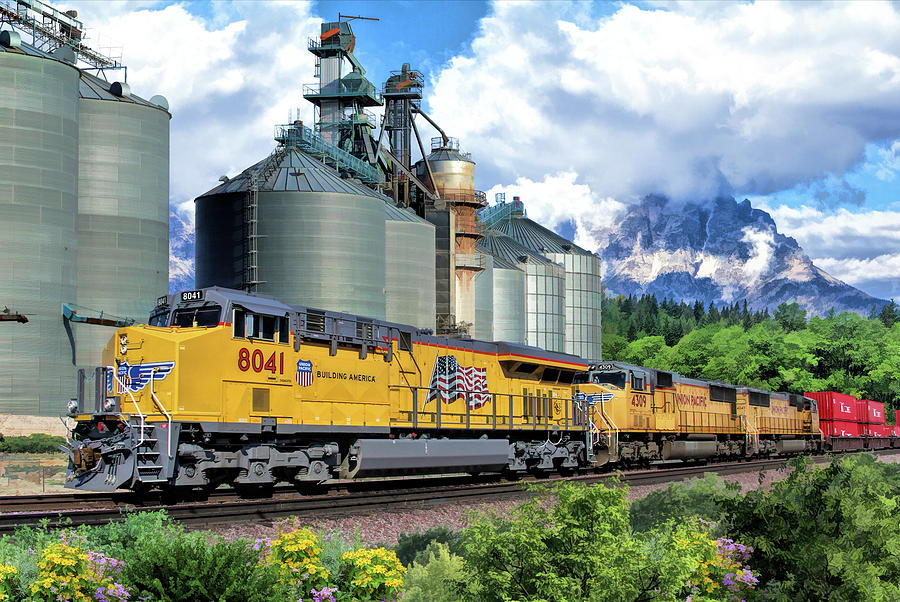 Union Pacific Freight Train Painting by Christopher Arndt