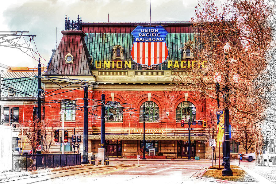 Salt Lake City Digital Art - Union Pacific Railroad Salt Lake City by Tatiana Travelways