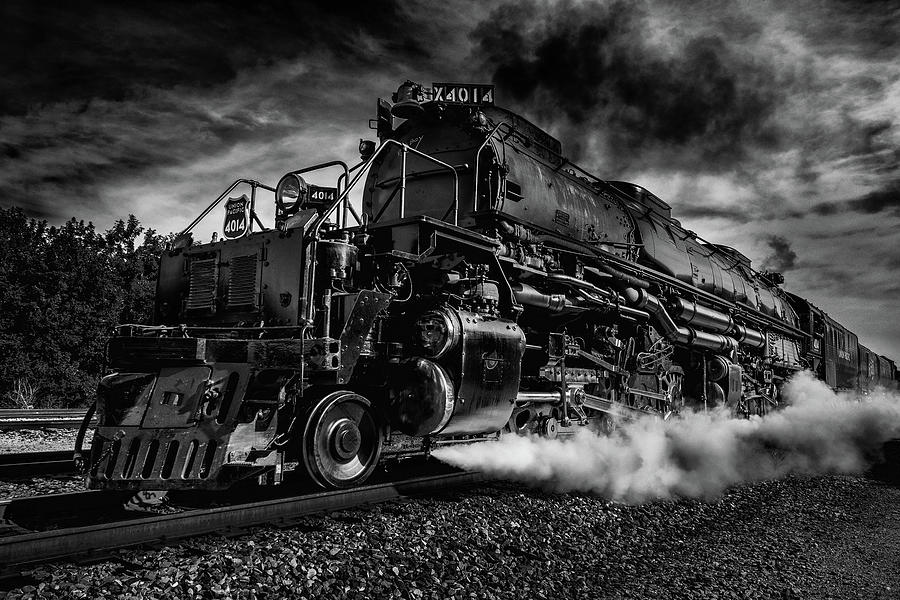 Union Pacific's Big Boy 4014 Blowin' Off Steam - Black and White ...