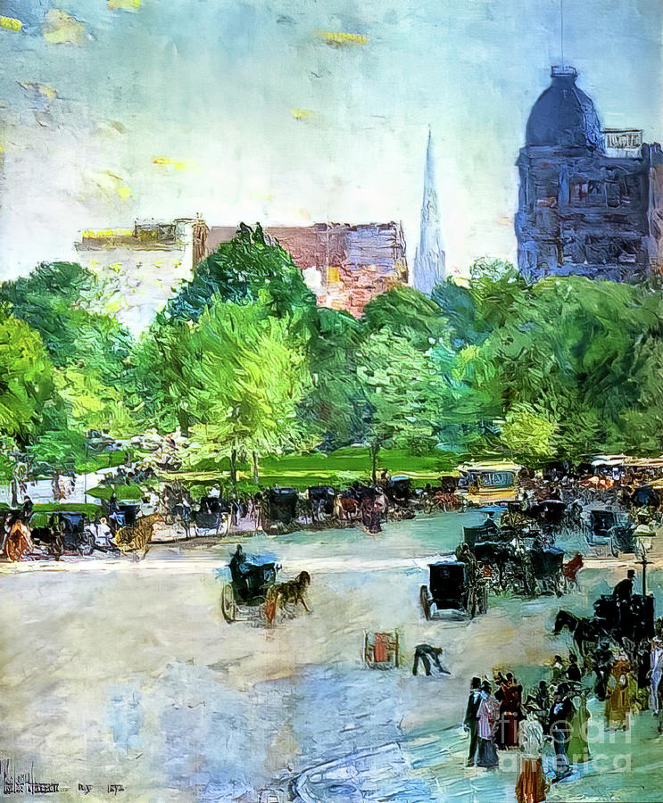 Union Square New York by Childe Hassam 1892 Painting by Childe Hassam ...