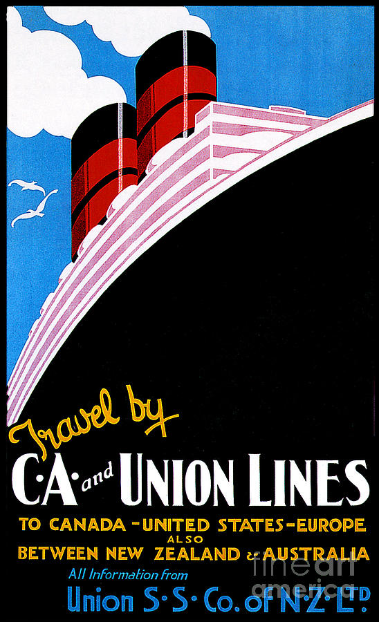 Union SS Co of New Zealand LTD Travel poster Painting by Unknown
