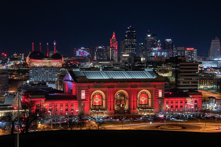 Union Station and Red KC Skyline_230212_3112 Photograph by Carol ...