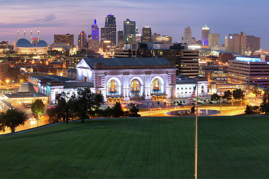 Union Station and the Kansas City Skyline Photograph by Gregory Ballos