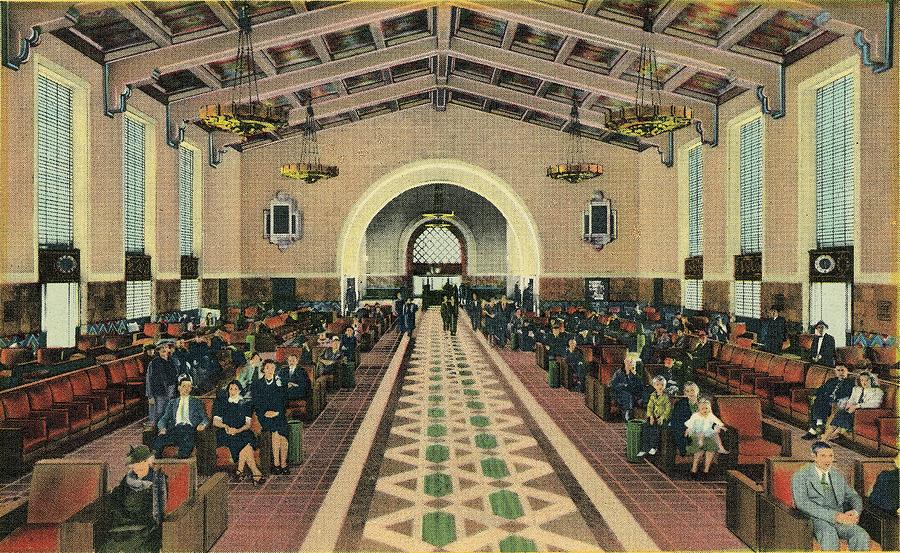 Union Station, Los Angeles Vintage Postcard Photograph by Steven Ralser