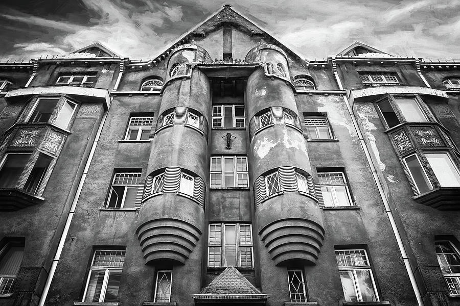 Unique Architecture of Riga Latvia Black and White Photograph by Carol Japp