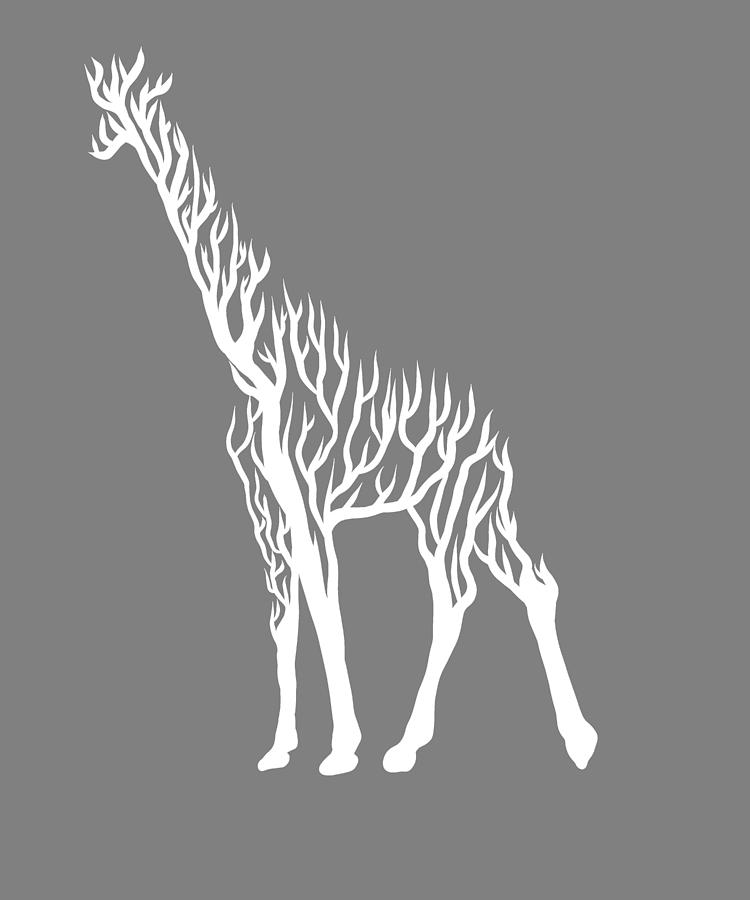 Unique line art giraffe lineart digital art by stacy mccafferty