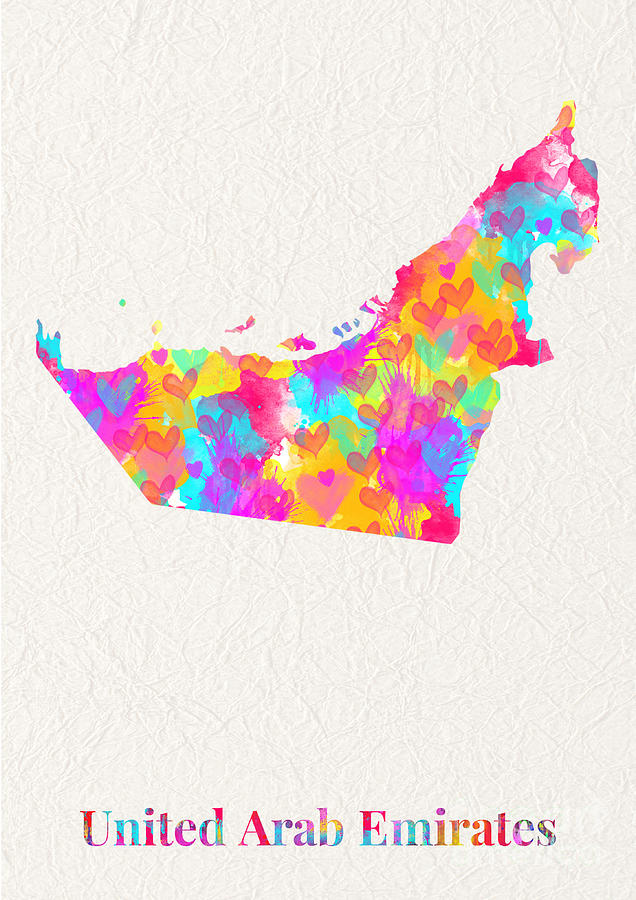 United Arab Emirates - 13 Painting by Luxury Maps Wall Art Gallery - Pixels