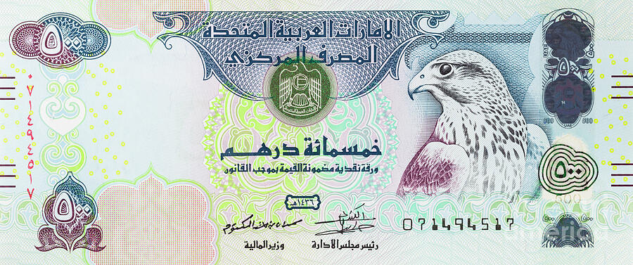 500 Photograph - United Arab Emirates UAE five hundred Dirham note by Roberto Morgenthaler