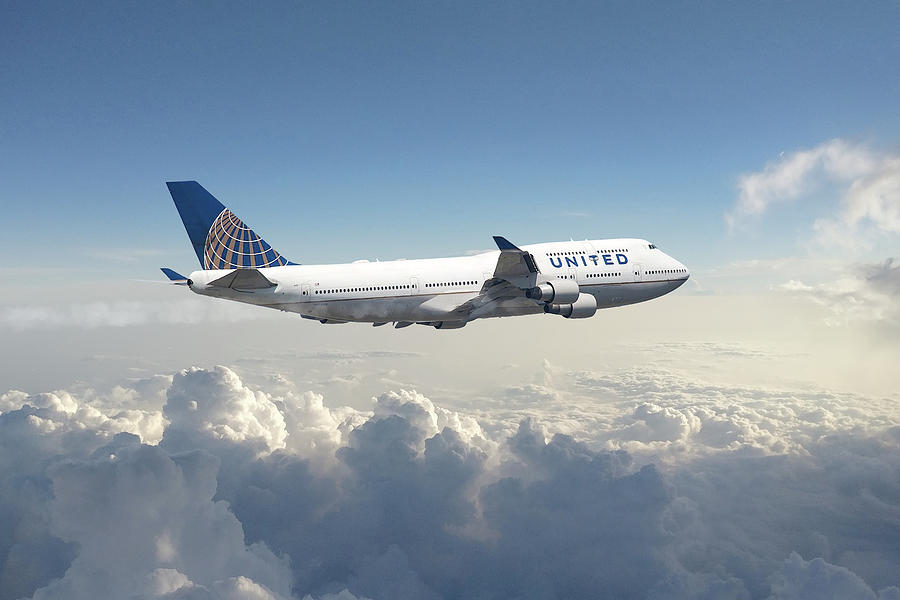 United Boeing 747 Digital Art by Airpower Art