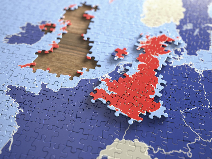 United Kingdom and European Union jigsaw puzzle, illustratio Drawing by Ktsdesign/science Photo Library