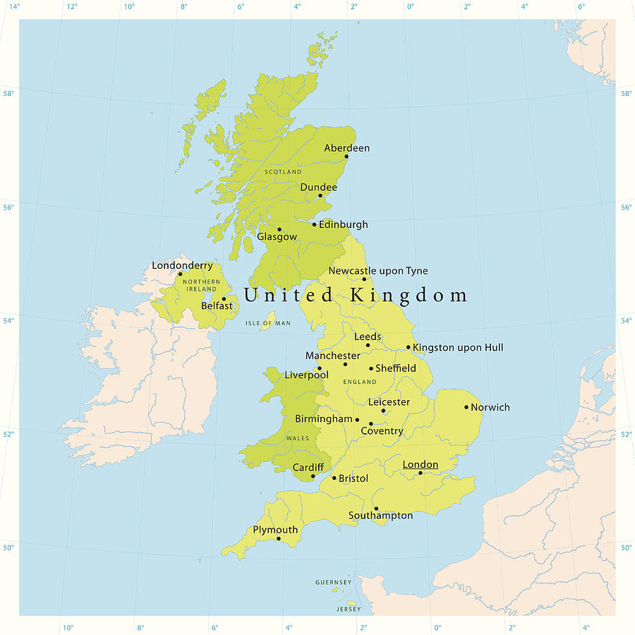 United Kingdom Vector Map Drawing by FrankRamspott