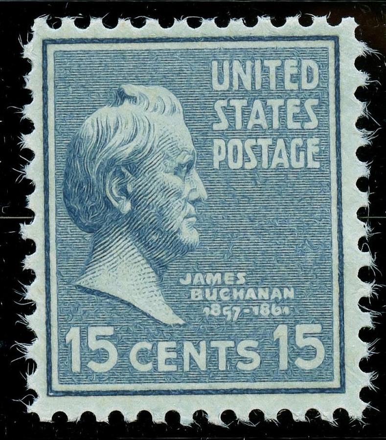 United Postal Service James Buchanan 15 Cent Stamp Digital Art by ...