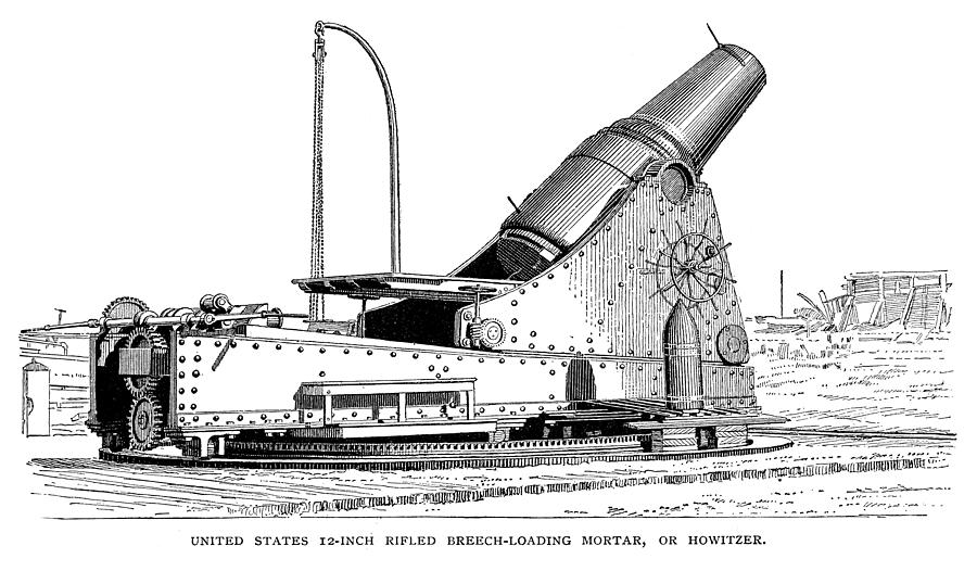 United States 12 inch Howitzer Drawing by Benoitb