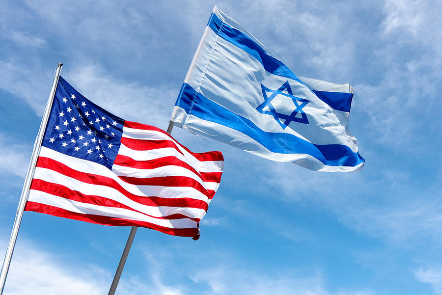 United States and Israel flags, Jerusalem, Israel Photograph by Nick Brundle Photography