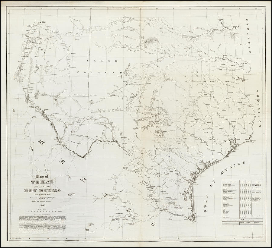 United States Bureau of Topographical Engineers Title Map of Texas and ...