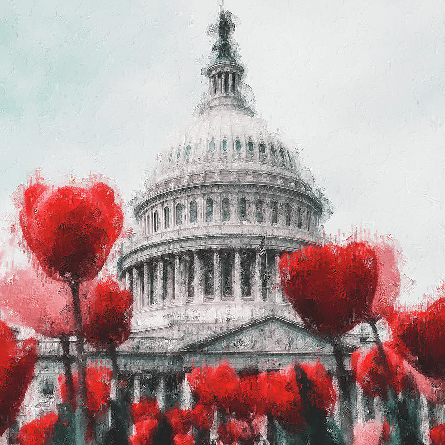 United States Capitol - 10 Painting by AM FineArtPrints