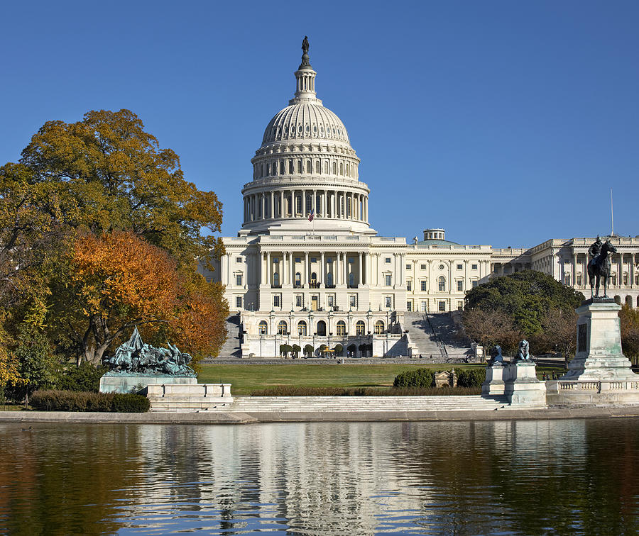 United States Capitol Building in Autumn Photograph by Burwellphotography