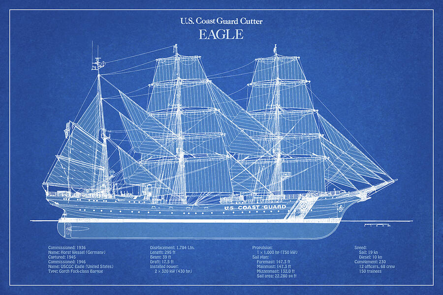 Eagle wix-327 United States Coast Guard Cutter - ABD Digital Art by SP JE Art