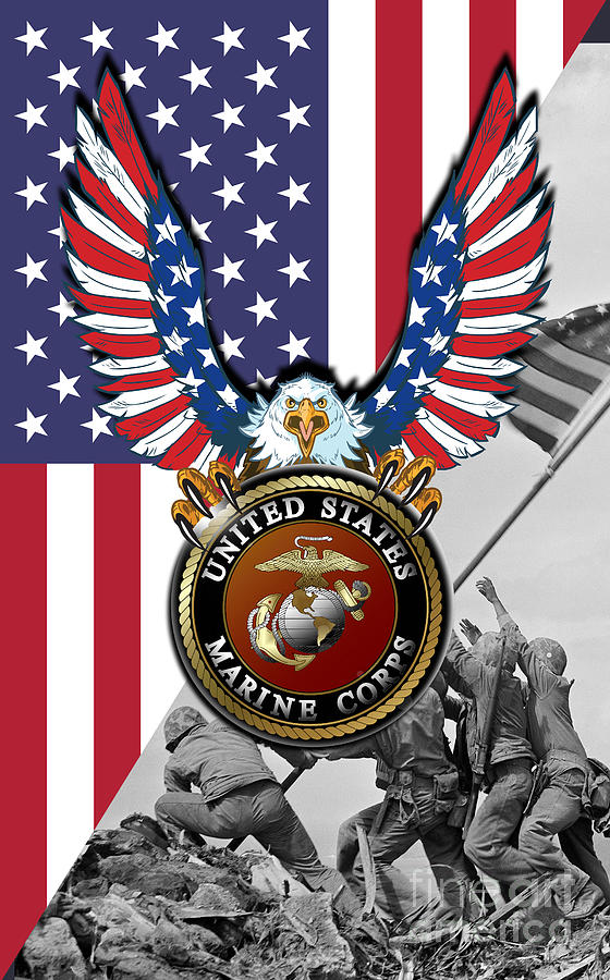 United States Marines Digital Art by Bill Richards