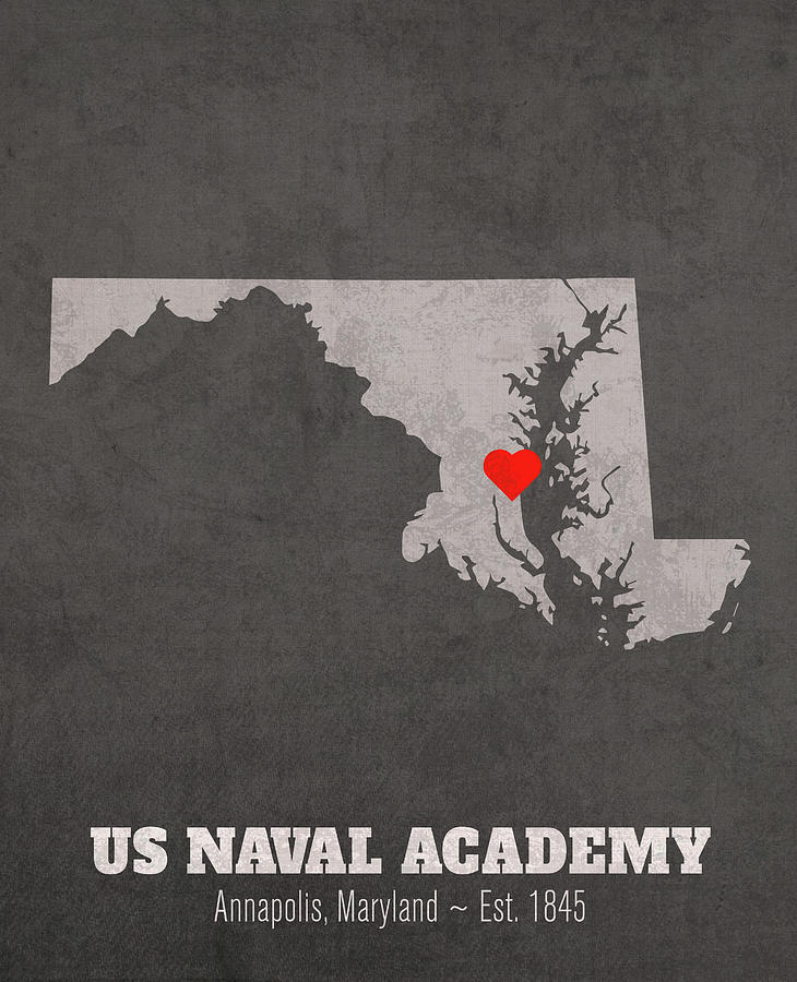 United States Naval Academy Annapolis Maryland Founded Date Heart Map ...