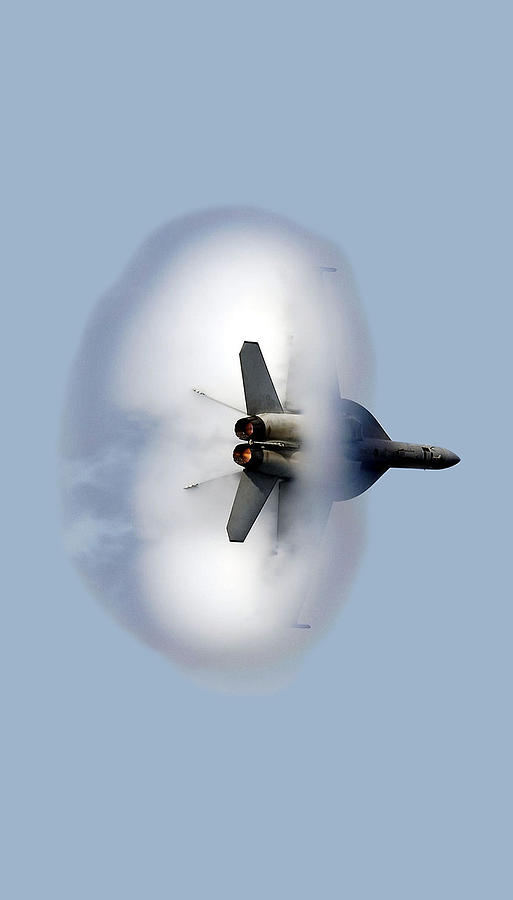 United States Navy FA18F Super Hornet in transonic flight. Digital Art ...