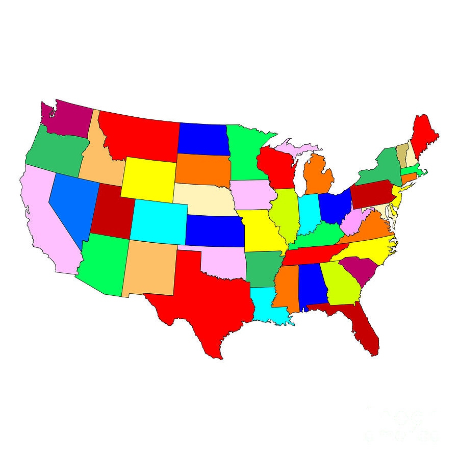 United States Of Amrica Patchwork Map Digital Art by Bigalbaloo Stock ...