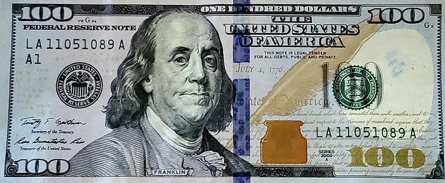 United States One Hundred Dollar Bill Digital Art by Michael Stout