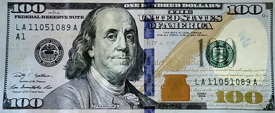 United States One Hundred Dollar Bill Digital Art By Michael Stout