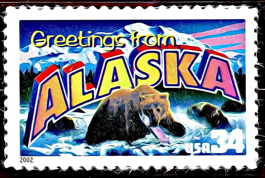 United States Postage Stamp Honoring Alaska 34 Cents Digital Art by ...