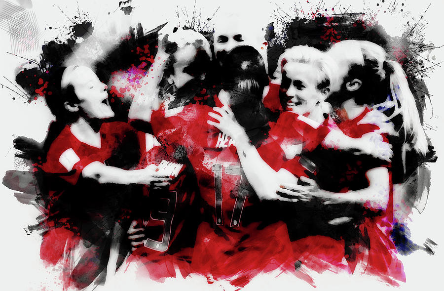 United States Womens National Soccer Team Mixed Media by Brian Reaves