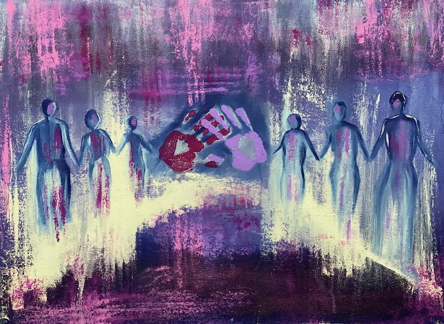 Domestic Violence Painting - United we stand by Mary Rimmell