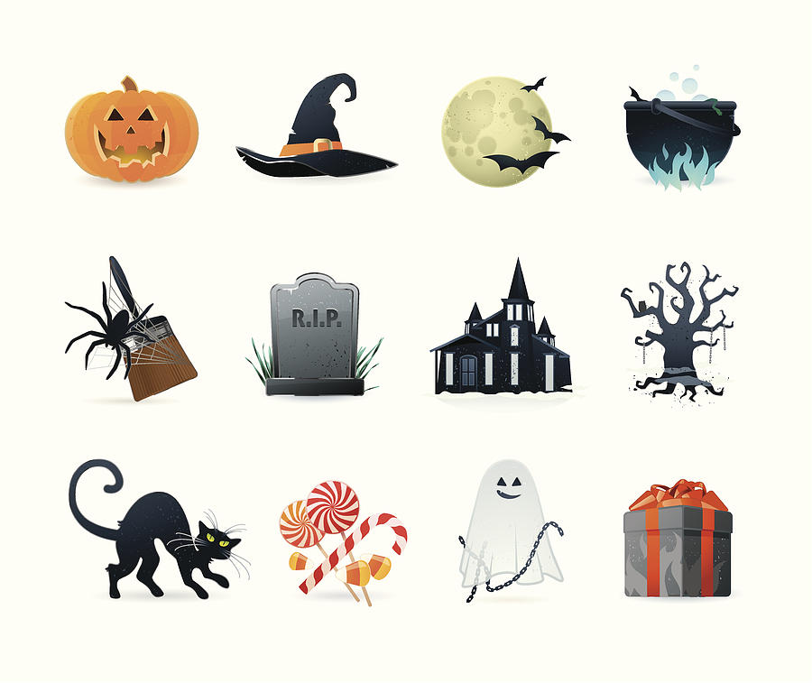 Universal icons | Set 15 (Halloween) Drawing by Laurelins Universal icons | Set 15 (Halloween) Drawing by Laurelins