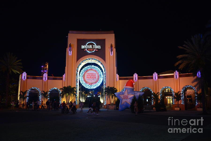 Universal Studios Fl Christmas Entrance Photograph