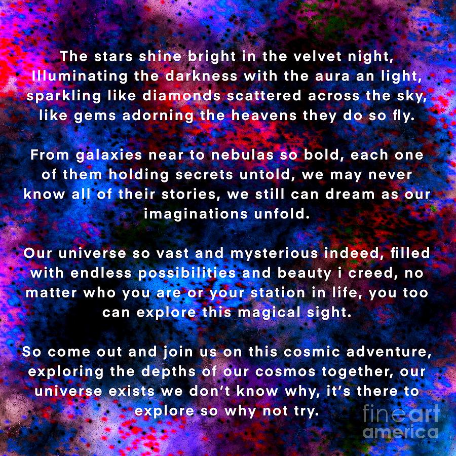 Universe a Poem Digital Art Digital Art by Douglas Brown - Fine Art America