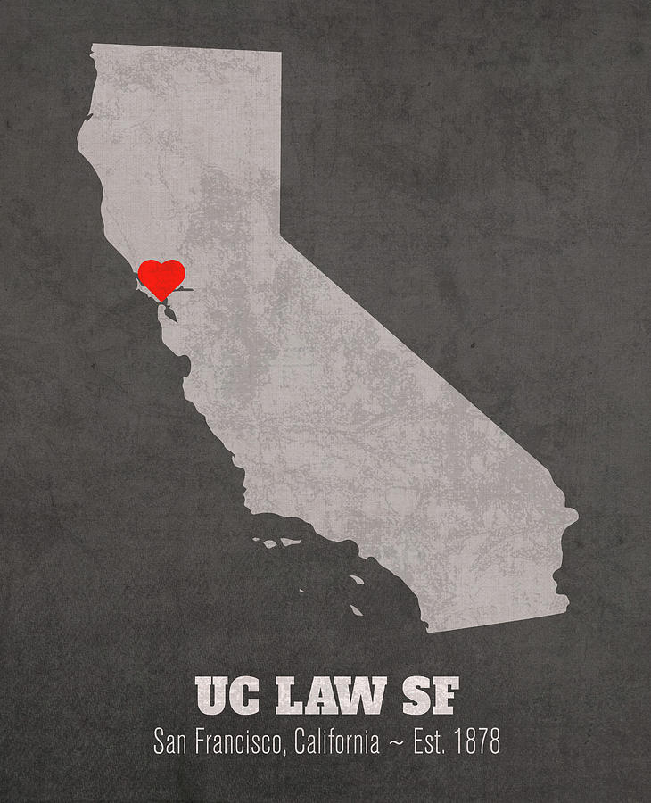 San Francisco Mixed Media - University of California College of the Law San Francisco California Founded Date Heart Map by Design Turnpike