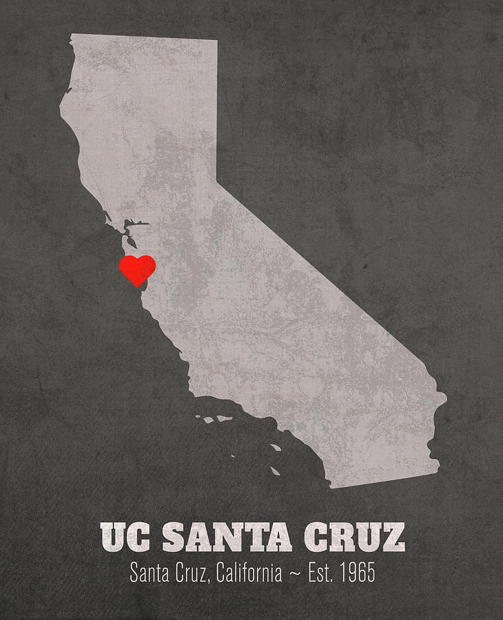 Map Mixed Media - University of California Santa Cruz Santa Cruz California Founded Date Heart Map by Design Turnpike