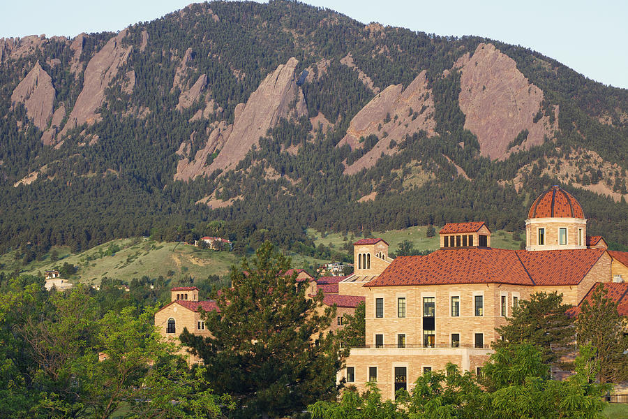 University of Colorado and Flatirons Photograph by Beklaus