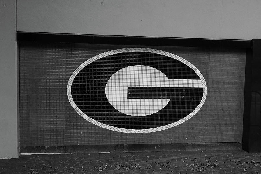 University of Georgia logo in mosaic in black and white Photograph by Eldon McGraw