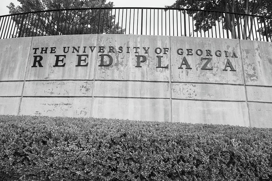 University of Georgia Reed Plaza in black and white Photograph by Eldon McGraw