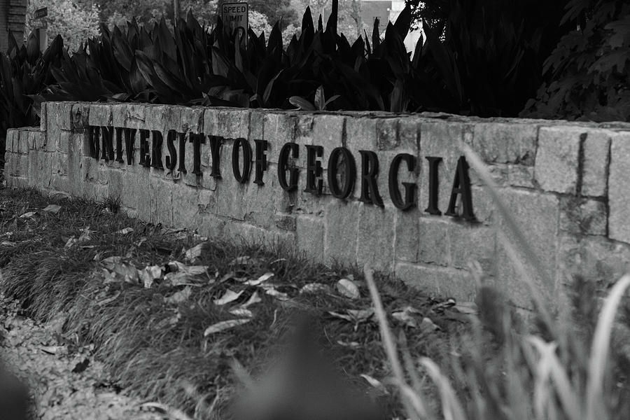University of Georgia sign in black and white Photograph by Eldon McGraw