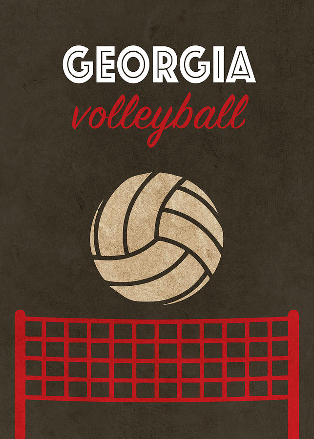 University Of Georgia Mixed Media - University of Georgia Volleyball Team Vintage Sports Poster by Design Turnpike