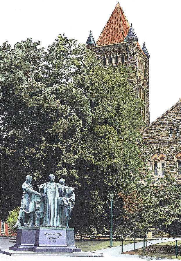 University of Illinois Alma Mater Statue Painting by John Stoeckley ...