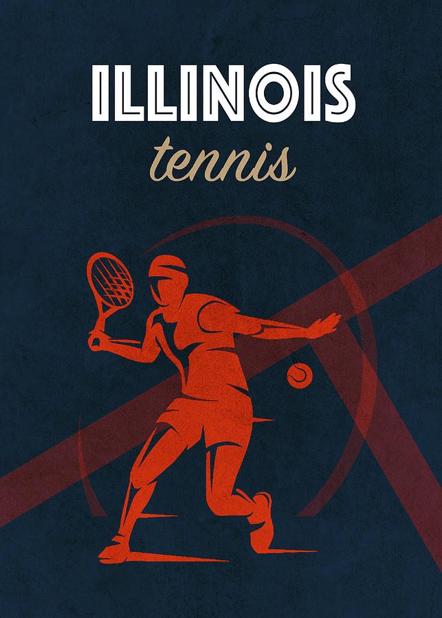 University Of Illinois Mixed Media - University of Illinois Tennis College Sports Vintage Poster by Design Turnpike