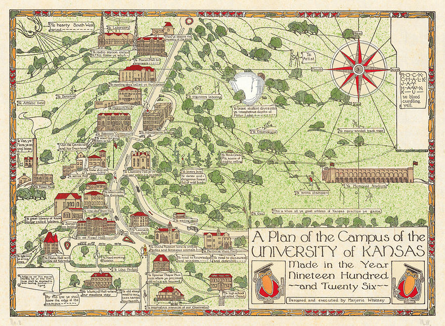 University Of Kansas - Map Digital Art By Owl Gallery - Fine Art America