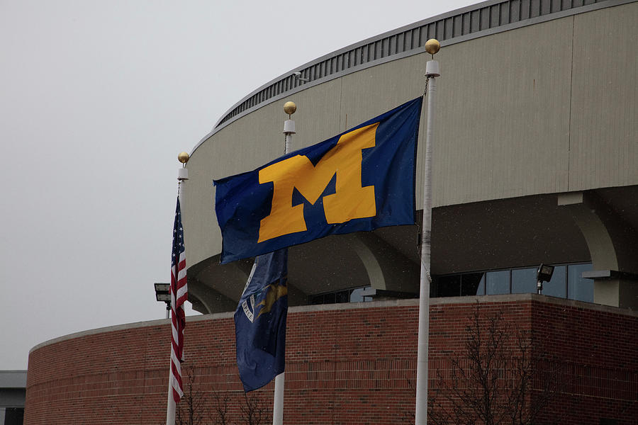 University of Michigan Flag flying Photograph by Eldon McGraw