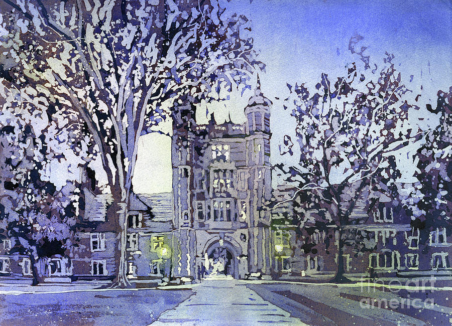 University of Michigan Law Library- Ann Arbor Painting by Ryan Fox